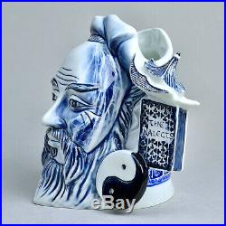 Royal Doulton Blue Flambe Confucius Character Jug