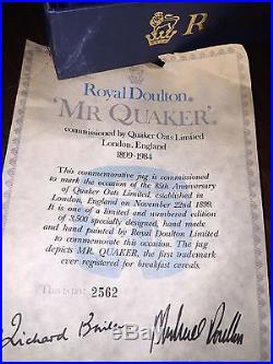 Royal Doulton CHARACTER JUG MR QUAKER-LARGE Limited Edition- WithCoa