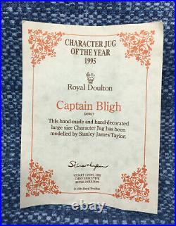 Royal Doulton Captain Bligh D6967 Character Toby Jug Large 7.25 Mint