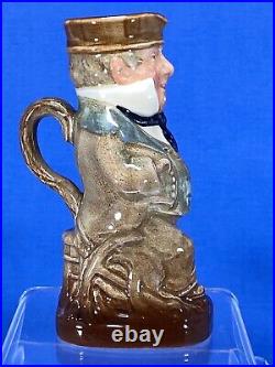 Royal Doulton Captain Cuttle Toby Jug D6266 Seated small 4.25 withspout