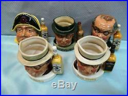 Royal Doulton Character Jim Beam Whiskey Advertising Jugs Toby Mug Set of 5