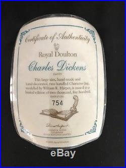 Royal Doulton Character Jug CHARLES DICKENS D6939Double Handle #754/2500 COA