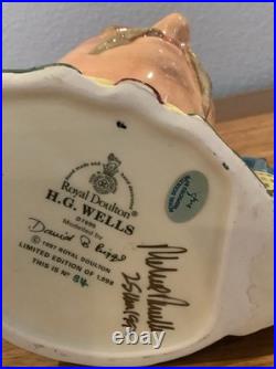 Royal Doulton Character Jug H. G. Wells D7095 Large 1998 Limited Edition Signed Royal Doulton Character Jug H. G. Wells D7095 Large 1998 Limited Edition Signed