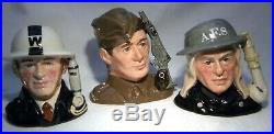 Royal Doulton Character Jug Heroes Of The Blitz Set D6872 6886 6887 Ltd Ed D4