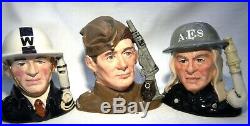 Royal Doulton Character Jug Heroes Of The Blitz Set D6872 6886 6887 Ltd Ed D4