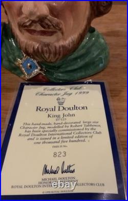 Royal Doulton Character Jug King John D7125 Large Collector Club Limited Ed 1998