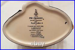 Royal Doulton Character Jug Mr. Quaker Size Large # D. 6738