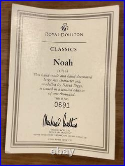 Royal Doulton Character Jug Noah D7165 Large 2001 Limited Ed. WithCOA
