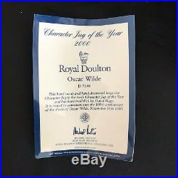 Royal Doulton Character Jug-Oscar Wilde- #D7146-Character Jug Year 2000-COA