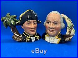 Royal Doulton Character Jug Pair! Captain Bligh & Fletcher Christian! Mint! Rare