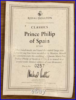 Royal Doulton Character Jug Prince Philip of Spain D7189 Large 2003 Limited Ed