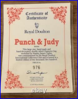 Royal Doulton Character Jug Punch & Judy D6946 Large 1993 Limited Ed 2-Sided