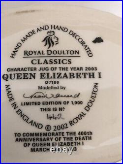 Royal Doulton Character Jug Queen Elizabeth I D7180 (Ltd. Ed. Of 1000)