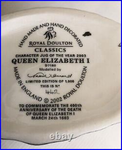 Royal Doulton Character Jug Queen Elizabeth I D7180 (Ltd. Ed. Of 1000)