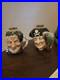 Royal Doulton Character Jug Set-Bacchus 1958 & Long John Silver 1951-Rare Pewter