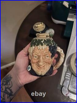 Royal Doulton Character Jug Set-Bacchus 1958 & Long John Silver 1951-Rare Pewter