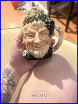 Royal Doulton Character Jug Set-Bacchus 1958 & Long John Silver 1951-Rare Pewter