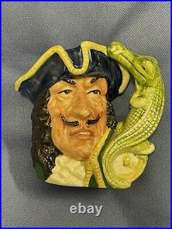 Royal Doulton Character Jug Small (CJS) Captain Hook with Clock D6601 Bone China