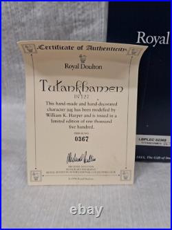 Royal Doulton Character Jug Small- Tutankhamen D7127 # 367 of 1500 In Box