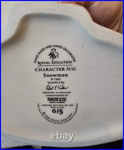 Royal Doulton Character Jug Snowman D7241 Limitid Edition #15 of 500 Mint