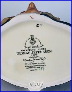 Royal Doulton Character Jug THOMAS JEFFERSON D6943