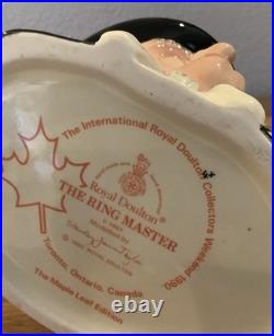 Royal Doulton Character Jug The Ring Master D6863 Large Size 1990 Maple Leaf Ed