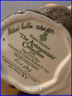 Royal Doulton Character Jug Ulysses Grant Robert Lee Civil War D6698 Large 1983