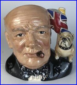 Royal Doulton Character Jug WINSTON CHURCHILL D6907 (with COA)