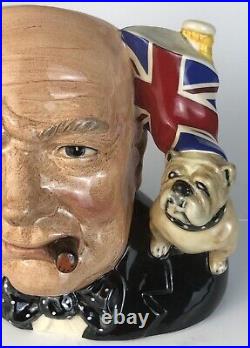 Royal Doulton Character Jug WINSTON CHURCHILL D6907 (with COA)