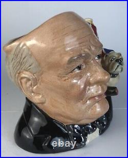 Royal Doulton Character Jug WINSTON CHURCHILL D6907 (with COA)