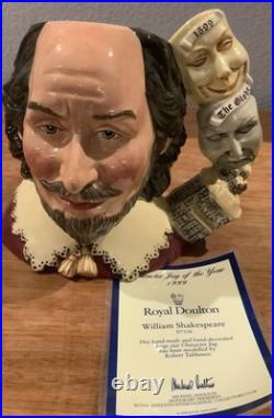 Royal Doulton Character Jug William Shakespeare D7136 Large Jug of the Year 1999