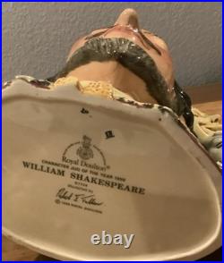 Royal Doulton Character Jug William Shakespeare D7136 Large Jug of the Year 1999