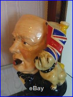 Royal Doulton Character Jug- Winston Churchill & Bulldog