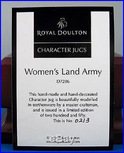 Royal Doulton Character Jug Women's Land Army D7206 MIB