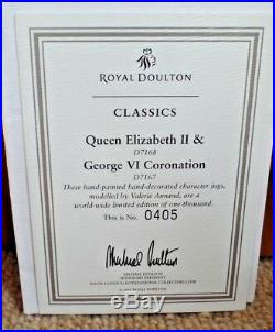 Royal Doulton Character Jugs King George VI & Queen Elizabeth D7168 D7167