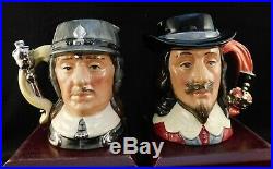 Royal Doulton Character Jugs King charles I & Oliver Cromwellr D6985&86