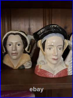 Royal Doulton Character Jugs, Large Size Henry VIII, His 6 Wives And Thomas More