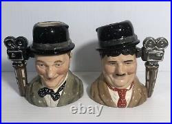 Royal Doulton Character Jugs Laurel and Hardy D7008 / D7009 (with COA)