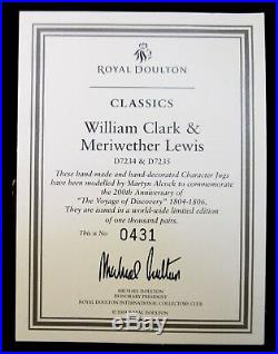 Royal Doulton Character Jugs Lewis & Clark D7234 & D7235
