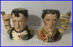 Royal Doulton Character Jugs Napoleon and Wellington D7001 & D7002 with COA