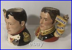 Royal Doulton Character Jugs Napoleon and Wellington D7001 & D7002 with COA