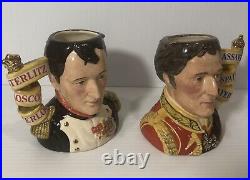 Royal Doulton Character Jugs Napoleon and Wellington D7001 & D7002 with COA