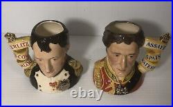 Royal Doulton Character Jugs Napoleon and Wellington D7001 & D7002 with COA