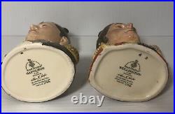 Royal Doulton Character Jugs Napoleon and Wellington D7001 & D7002 with COA