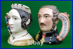 Royal Doulton Character Jugs Queen Victoria D7072 & Prince Albert D7073