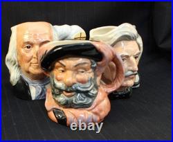 Royal Doulton Character Jugs Small Size Falstaff Mark Twain & Benjamin Franklin Royal Doulton Character Jugs Small Size Falstaff Mark Twain & Benjamin Franklin