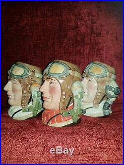 Royal Doulton Character Jugs The Airman set of 3
