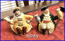 Royal Doulton Character Teapot LONG JOHN SILVER D6853 & FALSTAFF D6854, 1989