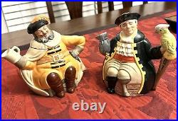 Royal Doulton Character Teapot LONG JOHN SILVER D6853 & FALSTAFF D6854, 1989