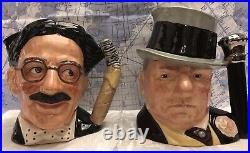 Royal Doulton Character Toby Jugs GROUCHO MARX D6710 & W. C. FIELDS D6674